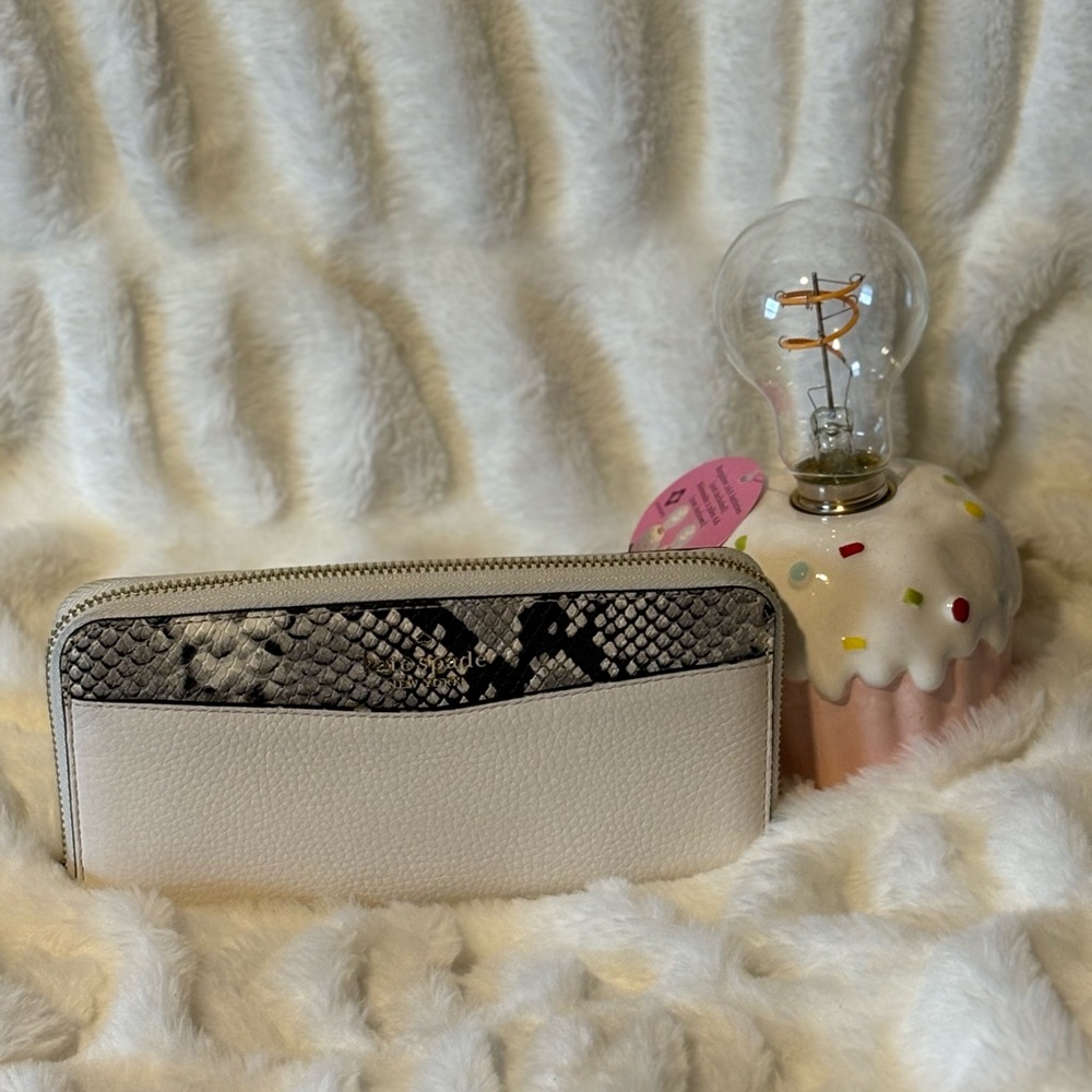 Kate Spade Cream and Black Snakeskin Wallet